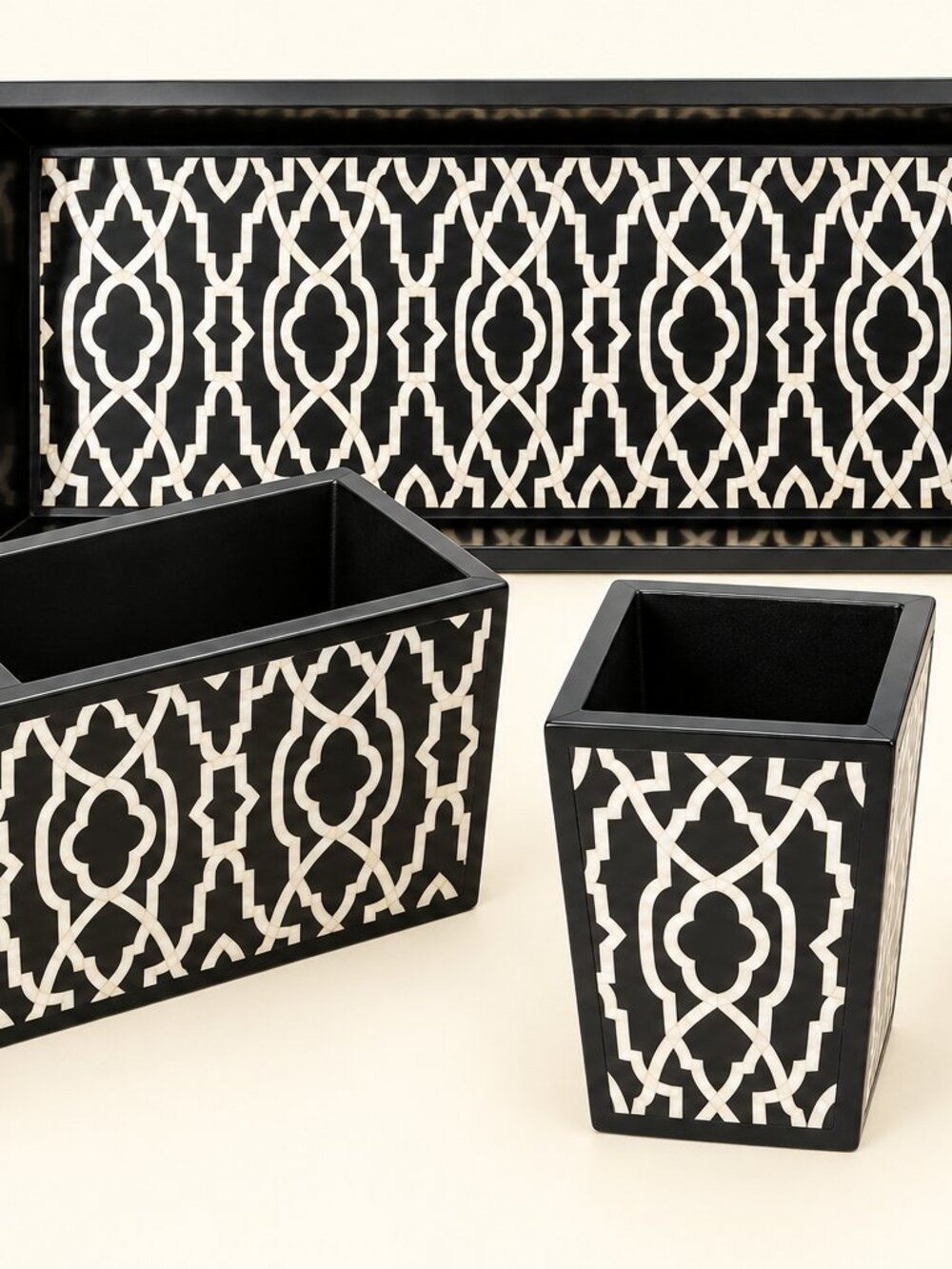 4PC Geometric design Bathroom/Office Vanity Set